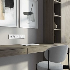 Лицевая панель Werkel Hammer для двойной розетки Еthernet RJ-45 белый W1291101 4690389163142 1