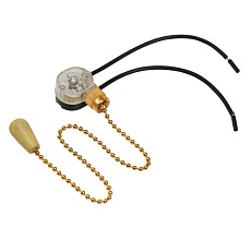 Выключатель для настенного светильника c проводом и деревянным наконечником «Gold», индивидуальная упаковка, 1 шт. REXANT 32-0104-1