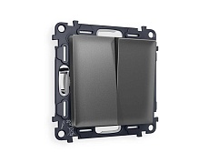 Комплект механизма 2-кл выключателя AMBRELLA VOLT ALFA Антрацит серый QUANT (AP6530, VM115) MA653010