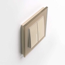 Выключатель двухклавишный с подсветкой Werkel шампань W1120111 4690389157097 2