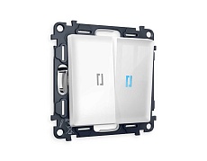 Комплект механизма 2-кл выключателя AMBRELLA VOLT с подсветкой 10000K ALFA Белый глянец QUANT (AP1040, VM115, G17B)