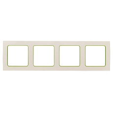 Стокгольм Рамка 4-местная белая с линией цвета зеленый EKF PROxima EAM-G-303-10