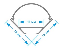 Профиль угловой накладной с рассеивателем серебро 1м Apeyron 08-08 1