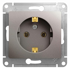Розетка 2К+З Systeme Electric Glossa 16A 250V платина GSL001243