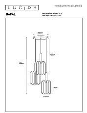 Подвесная люстра Lucide Rafal 45492/13/36 1