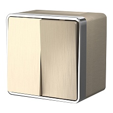 W5020210/ Выключатель двухклавишный влагозащищенный Gallant (шампань рифленый)