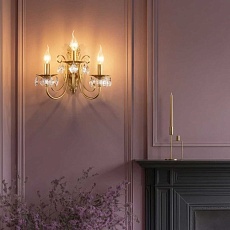 Бра Eurosvet Alda 3305/3 латунь/прозрачный хрусталь Strotskis a072113 2