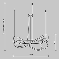 Подвесной светодиодный светильник Maytoni Oasis MOD289PL-L44BS3K 5