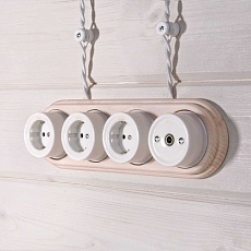 Ретро кабель Werkel витой двухжильный 2,5 мм белый W6452301 4690389165436