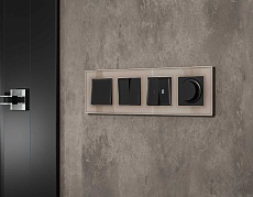 Комплект механизма 2-кл проходного выключателя AMBRELLA VOLT ALFA Черный матовый QUANT (AP8030, VM120) MA803020 3