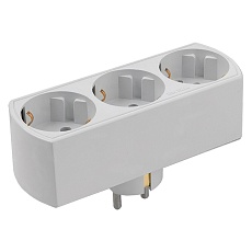 Сетевой разветвитель General GTS-F-3-16-G, 16А, 3 места, плоский, с заземлением