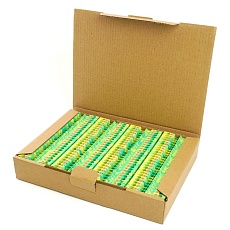 Зажим пружинный, 2-проводной проходной ЗНИ - 4, JXB PT 4, желтый,зеленый LD572-1-40 49258 2