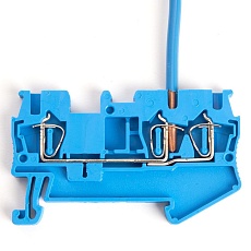 Зажим пружинный, 3-проводной проходной ЗНИ - 2,5 (JXB ST 2,5), синий Stekker 39969 2