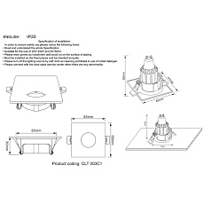 Встраиваемый светильник Crystal Lux CLT 003С1 BL 1