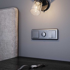 Выключатель двухклавишный Werkel графит рифленый W1120004 4690389158469 2