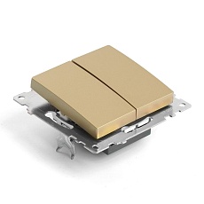 Переключатель двухклавишный Stekker Катрин золото GLS10-7107-08 49220 4