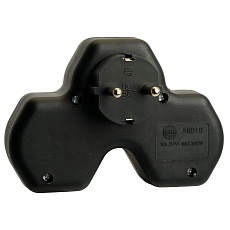 Разветвитель сетевой 3-местный с/з Stekker ADP16-13-21, 250V,16A, ABS огнеустойчивый пластик, черный 50108 5