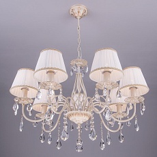 Подвесная люстра Eurosvet 3637/7 белый с золотом/прозрачный хрусталь Strotskis 4