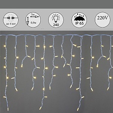 Уличная светодиодная гирлянда Sneha бахрома 230V теплый белый постоянный A-517 WW