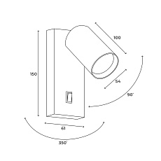 Настенный светильник Hesby Lighting Edge IP20, 35Вт, GU10, черный HSBL_0125 4