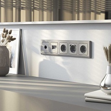 Рамка Werkel Stark на 5 постов серебро W0051865 4690389194979 1