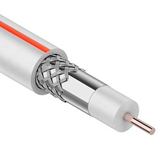 Кабель коаксиальный SAT 50 M, Cu/Al/Cu, 64%, 75Ом, 100м, INDOOR, белый PROconnect 01-2401-6