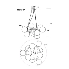 Подвесная люстра MyFar Aerton MR2942-9P 2