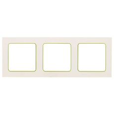 Стокгольм Рамка 3-местная белая с линией цвета зеленый EKF PROxima EAM-G-302-10