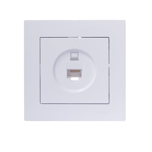 Розетка компьютерная Lezard Vesna белая 742-0288-139 Фото № 1