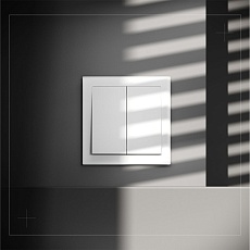 Проходной переключатель встраиваемый Voltum S70 двухклавишный 10А, (белый матовый) VLS020302 5