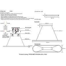 Подвесной светильник Crystal Lux PROXIMO SP42W LED L1100 BLACK 1