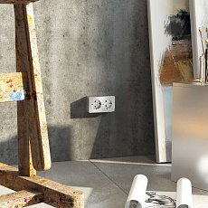 Розетка двойная с заземлением Werkel Gallant серебряный W5072106 4690389167188 1