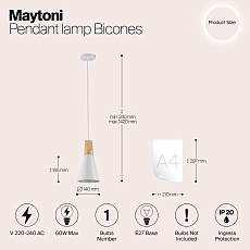 Подвесной светильник Maytoni Bicones P359-PL-140-W 1
