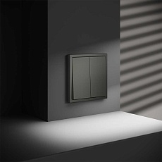 Перекрестный переключатель встраиваемый S70 двухклавишный 10А (титан) Voltum VLS020506 4