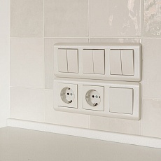 Выключатель двухклавишный Werkel перламутровый рифленый W1120013 4690389160882 3