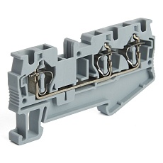 Зажим пружинный, 3-проводной проходной ЗНИ - 2,5 (JXB ST 2,5), серый Stekker 39963 3