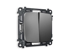 Комплект механизма 2-кл выключателя AMBRELLA VOLT OMEGA Антрацит серый QUANT (OP6530, VM115) MO653010