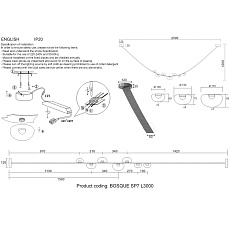 Подвесной светильник Crystal Lux BOSQUE SP7 L3000 GREY/TRANSPARENT 1