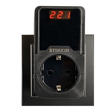 Реле напряжения для розетки регулируемое Stekker VPR-200B, 230В,16A,черный 50690 4