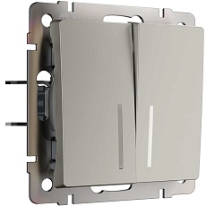 Выключатель двухклавишный проходной с подсветкой (дымчатый) W1222104/ a069459 3