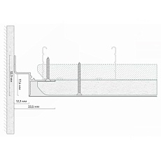 Безрамный теневой профиль FerGipps черный ТП 129 УТ000002538 1