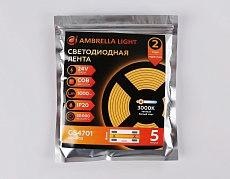 Светодиодная лента Ambrella Light 12W/m 480LED/m COB теплый белый 5M GS4701 3