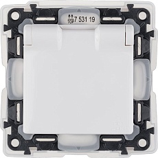 Розетка 2К+З Legrand Valena Life 16A 250V со шторками крышкой белая 753119