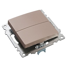 Выключатель двухклавишный Stekker Катрин шампань GLS10-7104-02 39592 5