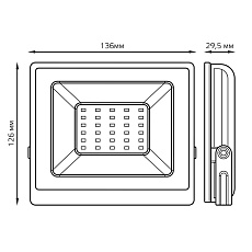 Прожектор светодиодный Gauss Elementary 30W 3000К 613527130 1