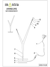 Настольная лампа Mantra Arrecife 9213 4