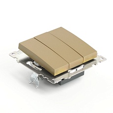 Выключатель трехклавишный Stekker Катрин золото GLS10-7108-08 49219 5