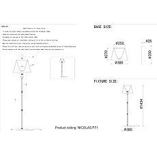 Торшер Crystal Lux Nicolas PT1 Gold/White 1