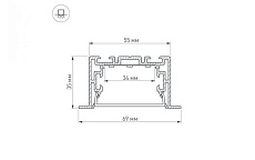 Профиль с рассеивателем Arlight S2-LINIA69-F-2500 ANOD+OPAL 021177 3