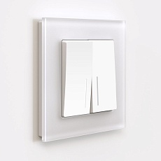 Выключатель двухклавишный Werkel с подсветкой белый матовый W1120161 4690389184666 1